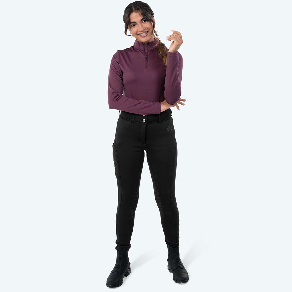 Elvera Equestrian Reithose Teddy Winter Pro Schwarz