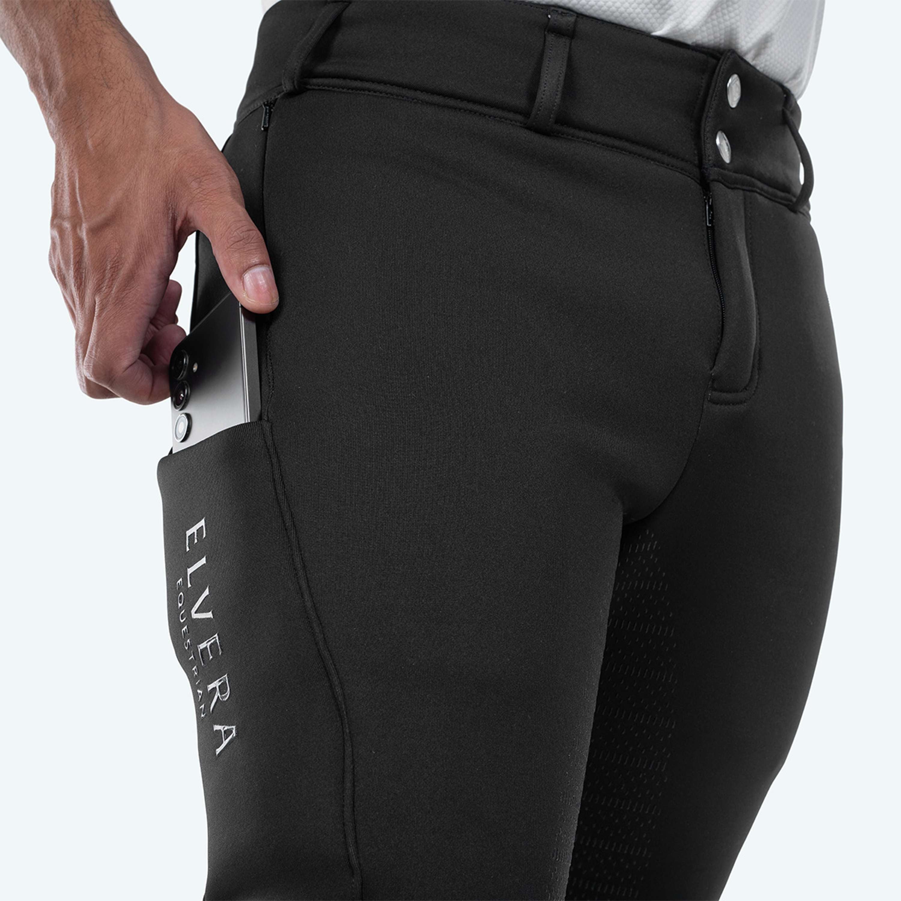 Elvera Equestrian Reithose Teddy Winter Pro Herren Schwarz