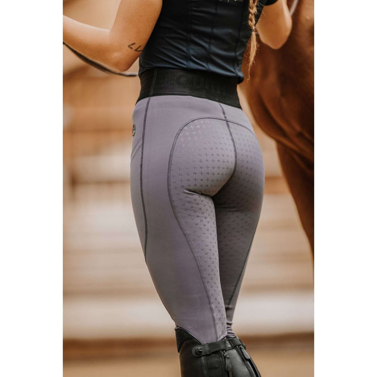 EQUITHÈME Reitleggings Iris Full Grip Dunkelgrau