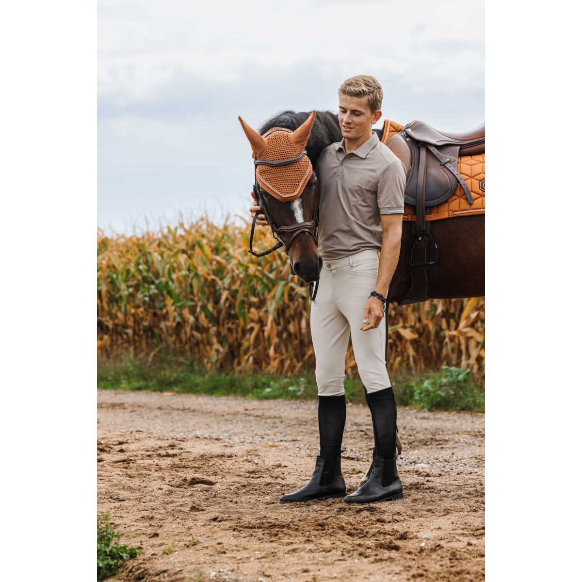 EQUITHÈME Reithose EQ-SAM Knie Grip Mens Beige
