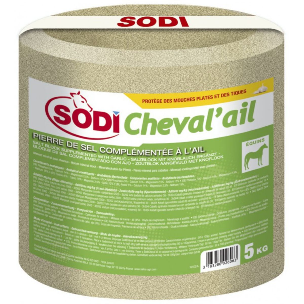 Sodi Mineralblock 5kg mit Knoblauch