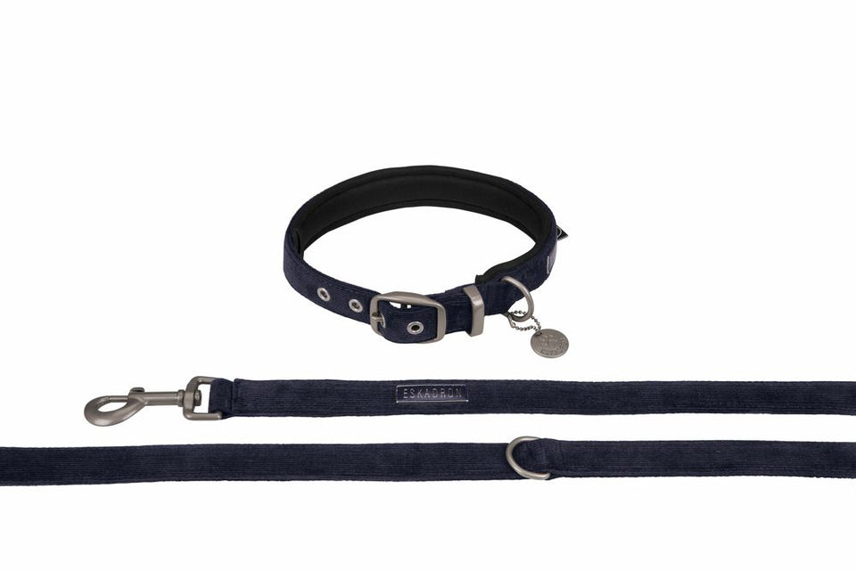 Eskadron Halsband und Leine Classic Sports Cord Navy