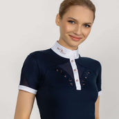 Fair Play Turniershirt Cathrine Rosegold Kurze Ärmel Navy/Weiß