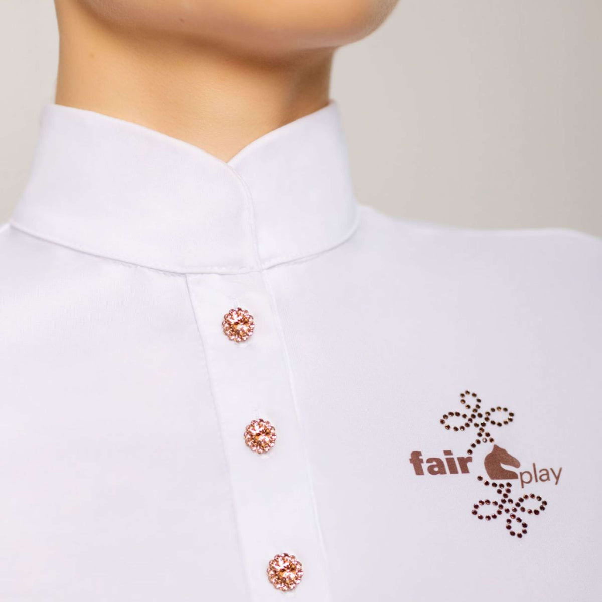 Fair Play Turniershirt Cecile Rosegold Weiß