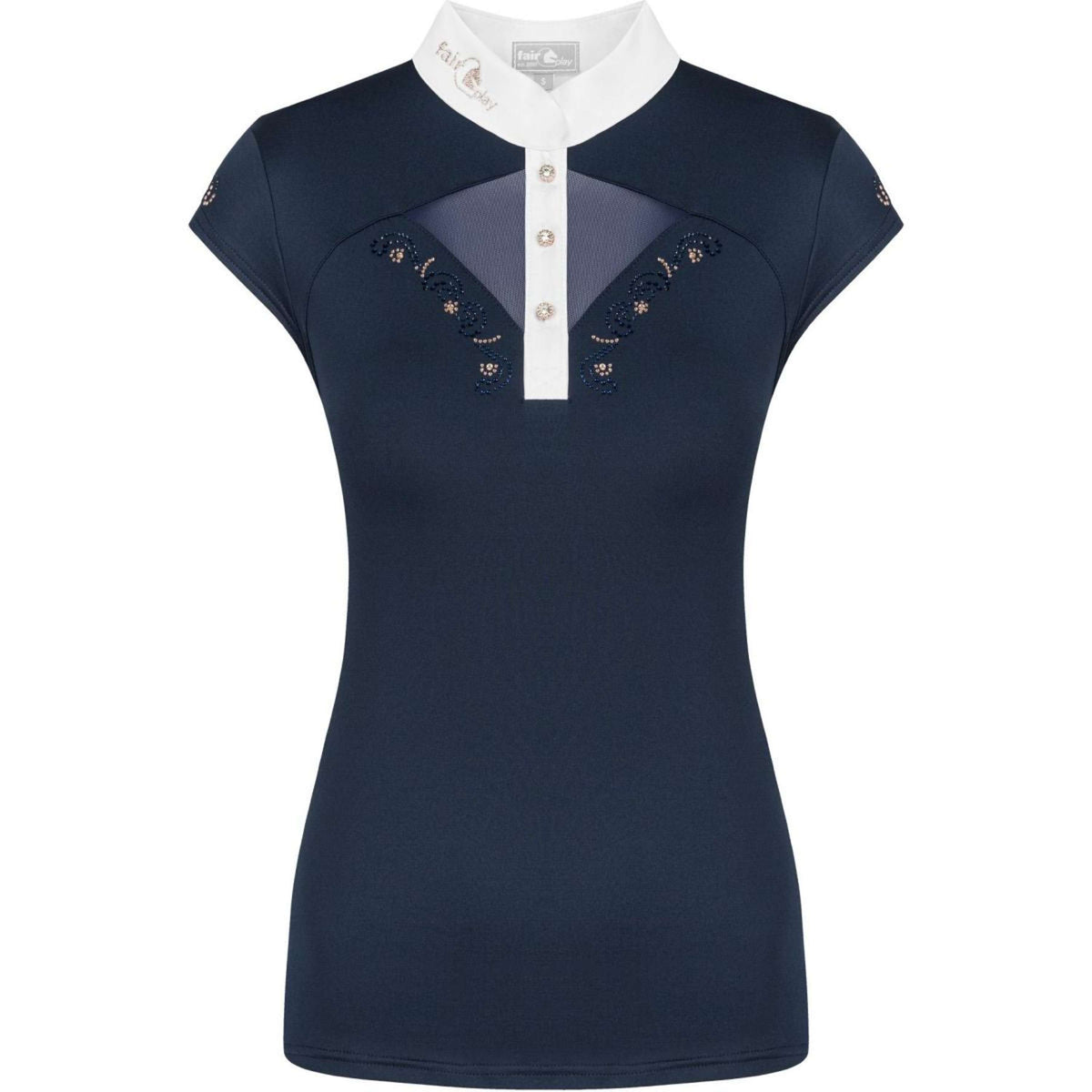 Fair Play Turniershirt Cathrine Rosegold Sleeveless Navy