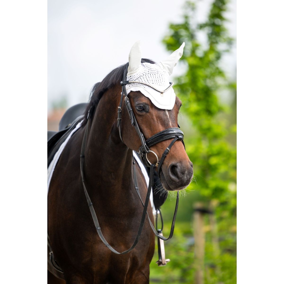 HB Fliegenhaube Showtime Glitzer Weiß