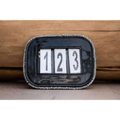 HB Startnummer Shine mit Glitzer Schwarz/Silber Glitzer