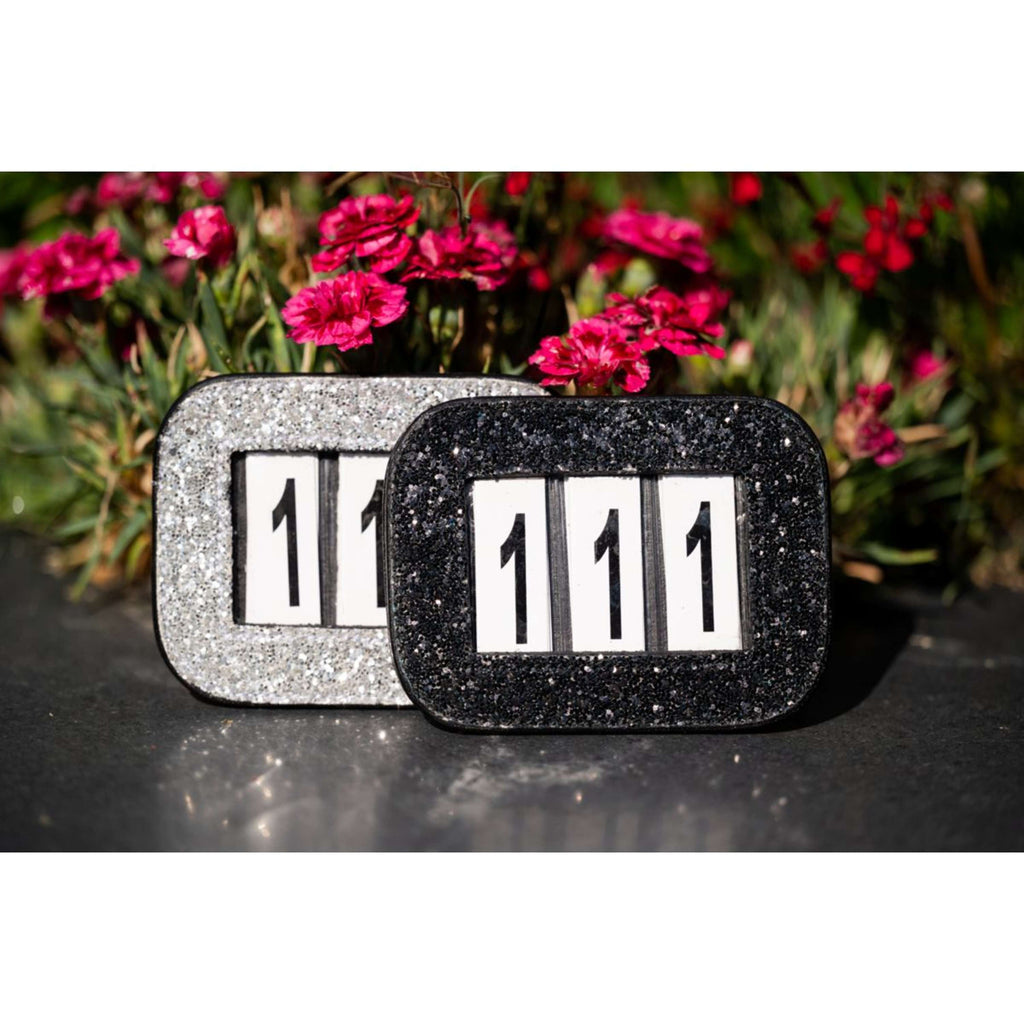 HB Startnummer Glitzer Schwarz