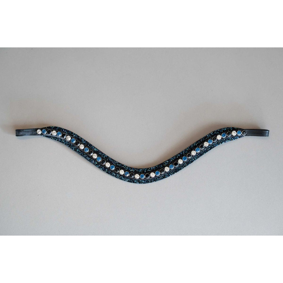 HB Showtime Stirnriemen Rocky Glitter Schwarz/Navy Funkeln