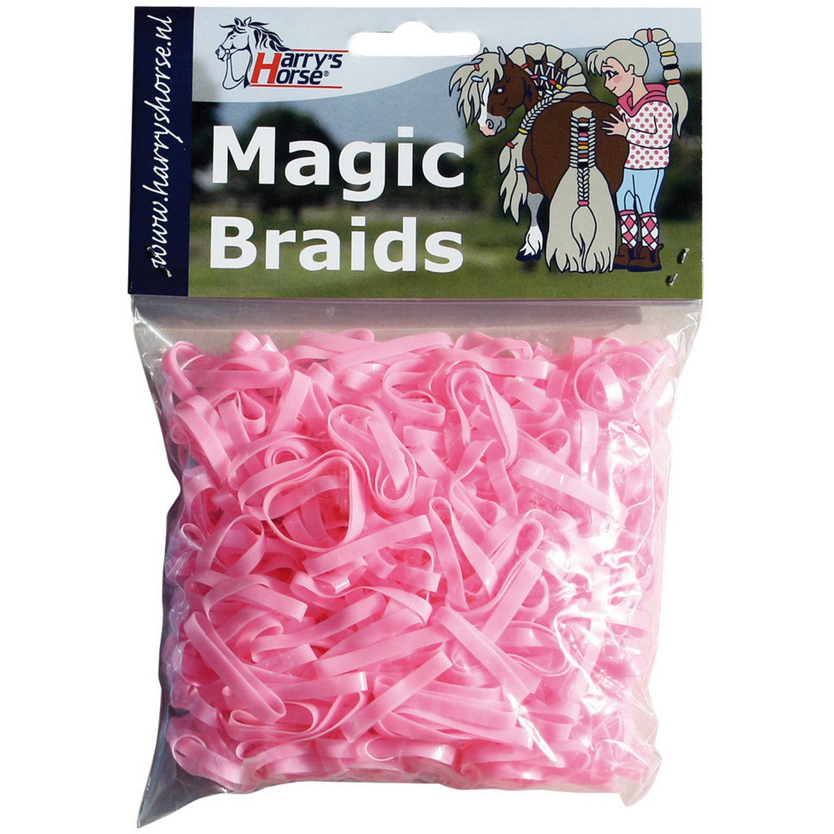 Harry's Horse Einflechtgummis Magic Braids Beutel Rosa