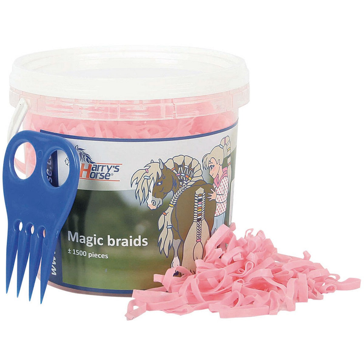 Harry's Horse Einflechtgummis Magic Braids Topf Rosa