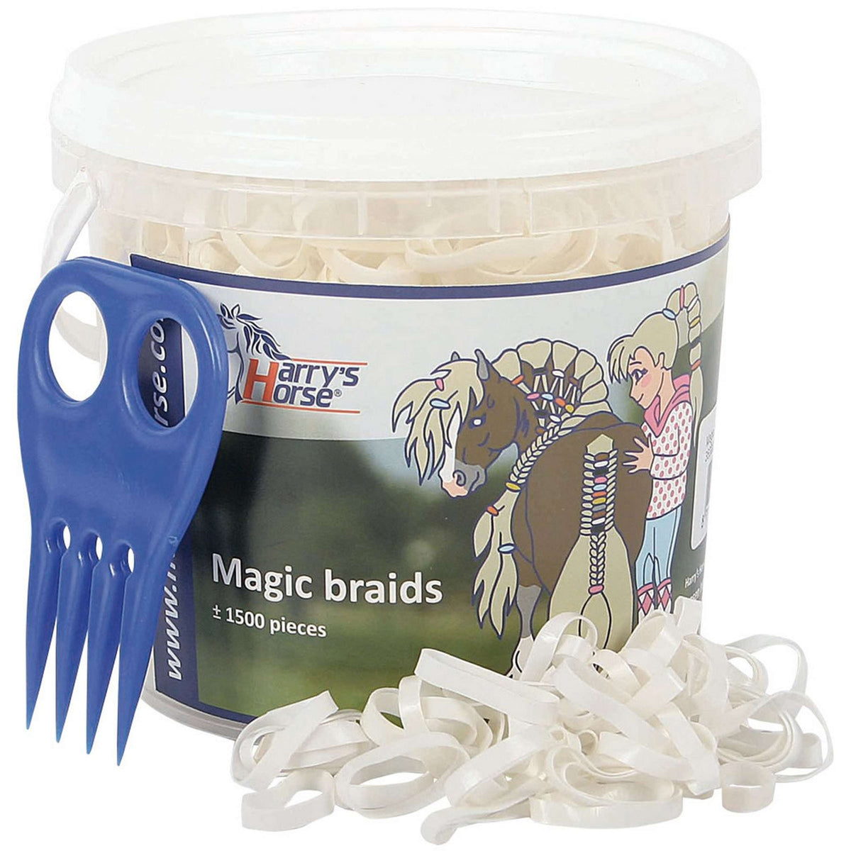 Harry's Horse Einflechtgummis Magic Braids Topf Weiß