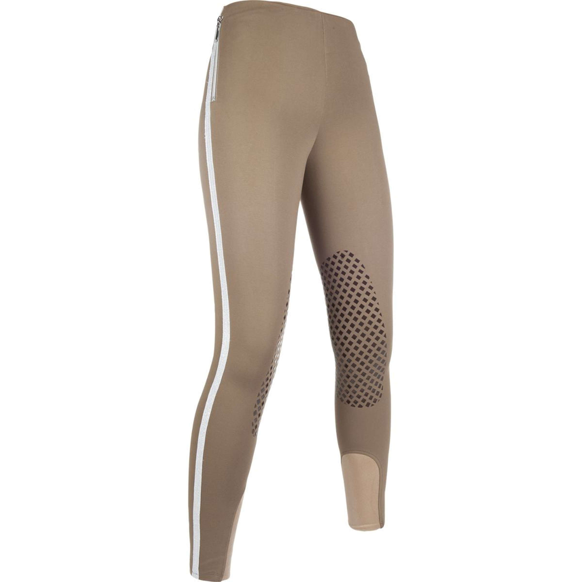 HKM Reitleggings Glorenza Silikon Kniebesatz Taupe