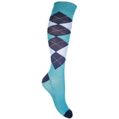 HKM Socken Check Classico Aqua/Navy