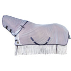 HKM Fliegendecke Fringes Abnehmbarer Hals Silber/Grau