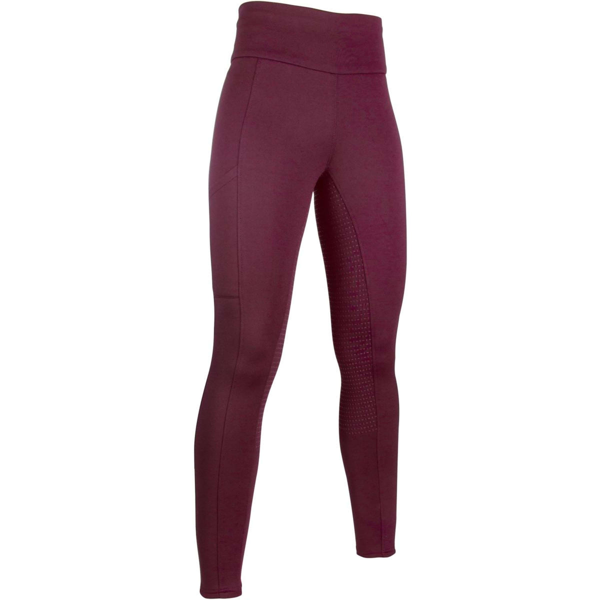 HKM Reitleggings Cosy Full Grip Weinrot