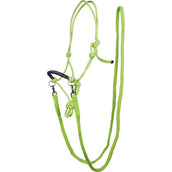 HKM Knotenhalfter Deko mit Zügel Limette/Marine