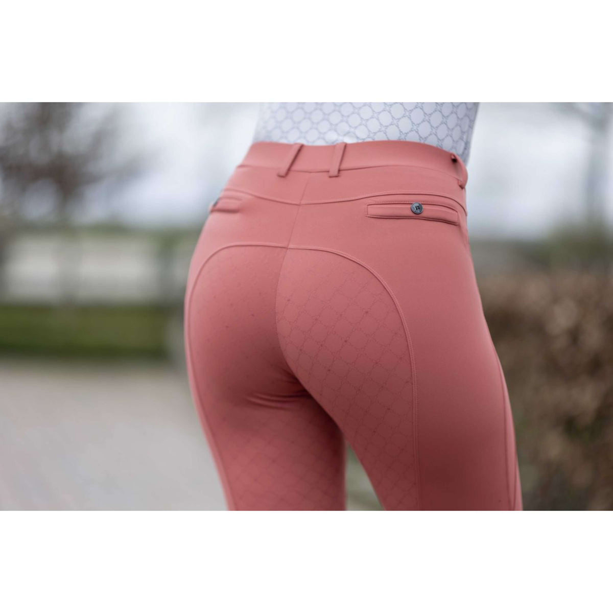 HKM Reitleggings Rosewood Silikon Besatz