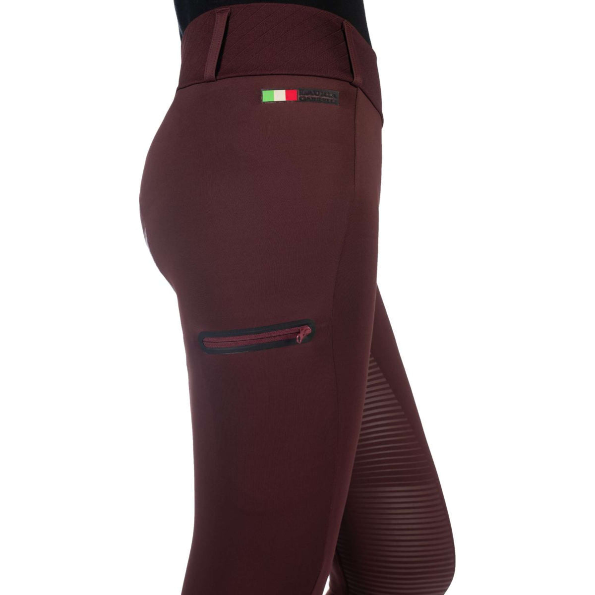 HKM Reitleggings Livigno Full Grip Bordeaux