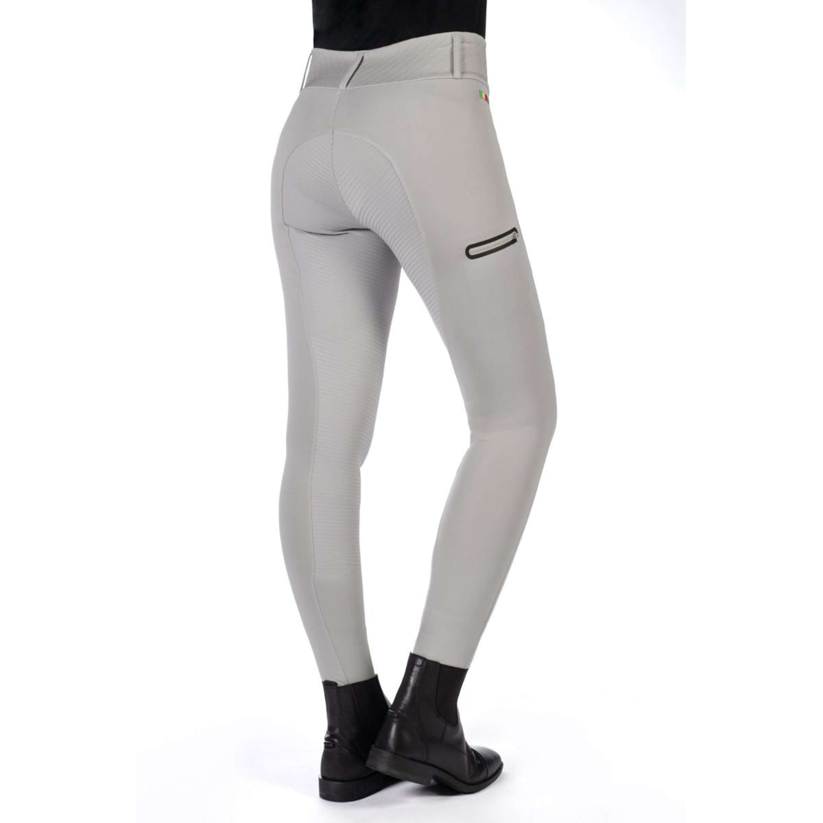 HKM Reitleggings Livigno Full Grip Steingrau