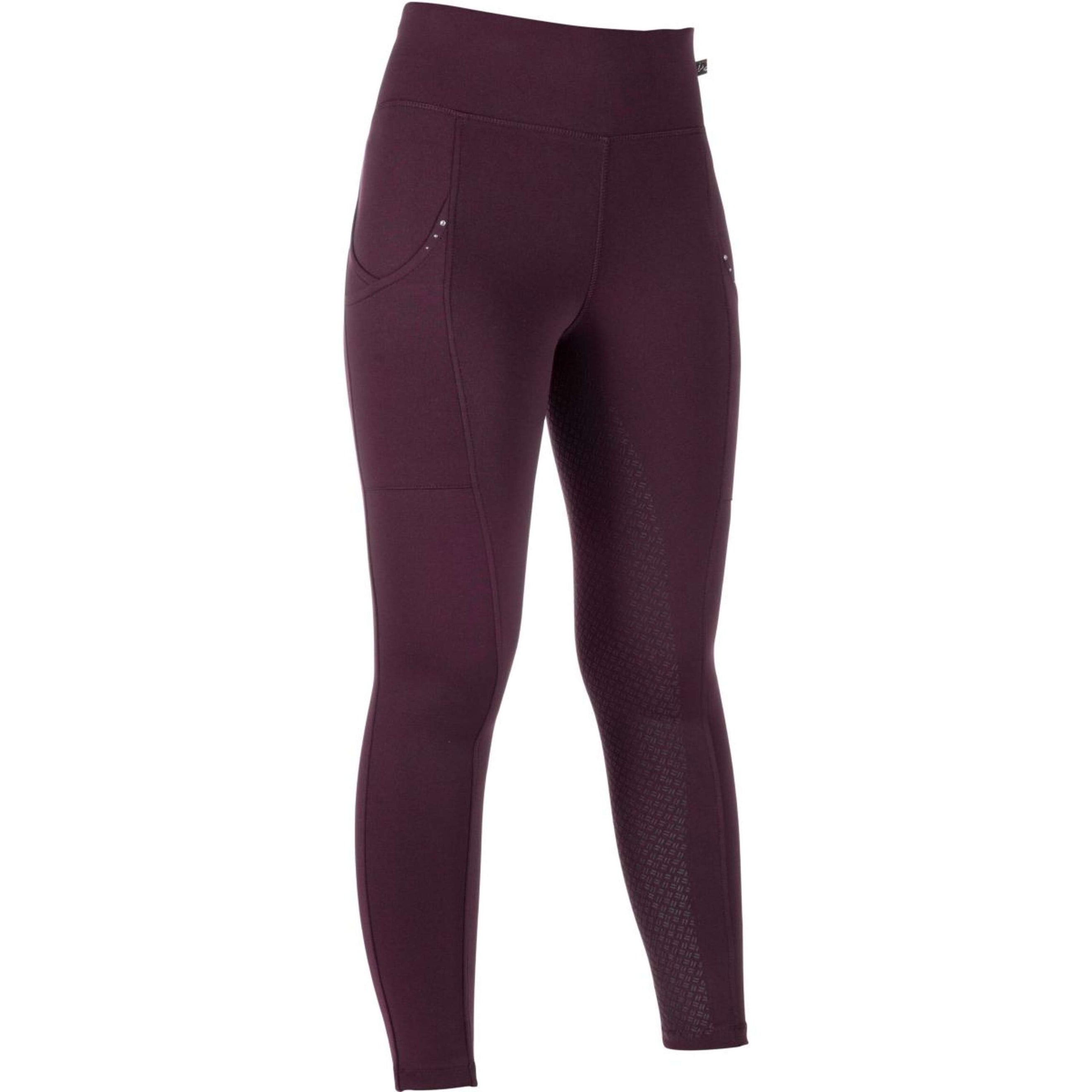 HKM Reitleggings Cosy II Full Grip Weinrot