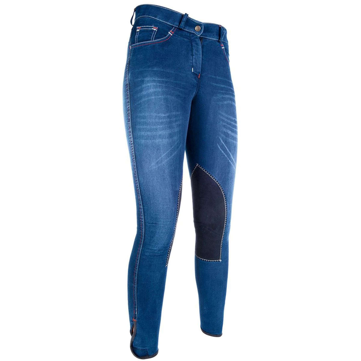 HKM Reithose Summer Denim Alos Kniebesatz Jeans Blau