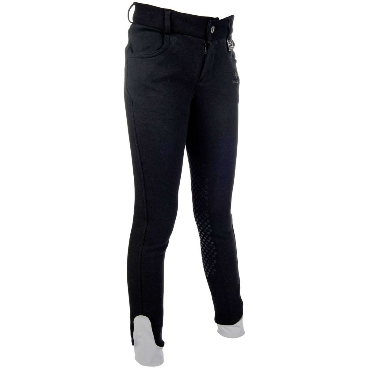 HKM Reithose Kids Easy Silikon Kniebesatz Schwarz