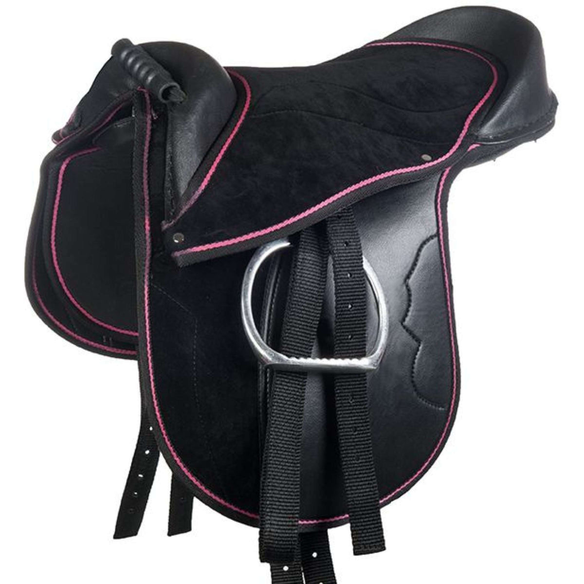 Funny Horses Shetty Sattel Schwarz/Rosa