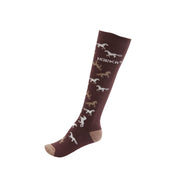 HORKA Socken Pferde Dunkelbraun/Beige