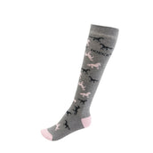 Horka Socken Pferde Grau/rosa