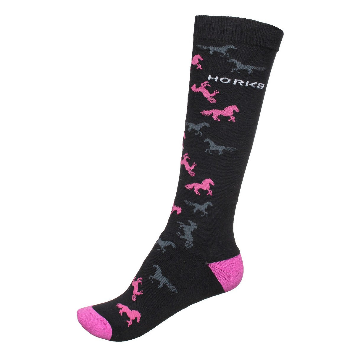 HORKA Socken Pferde Schwarz/Rosa