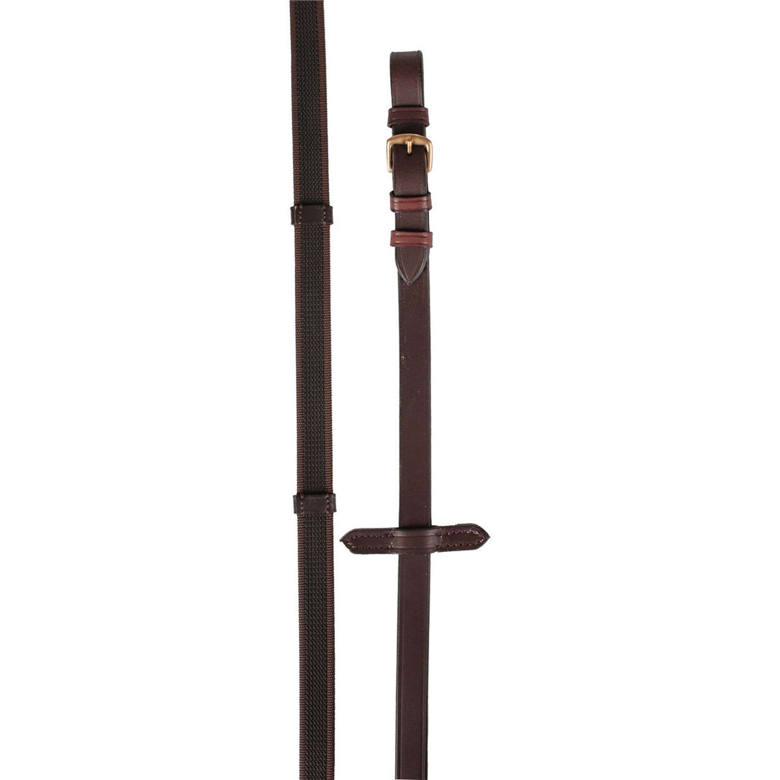 HORKA Anti-Rutsch Zügel mit Stops braun/gold HORKA Anti-Rutsch Zügel mit Stops braun/gold