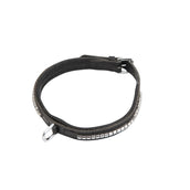 HORKA Halsband Hund Leder Clincher Schwarz/Silber