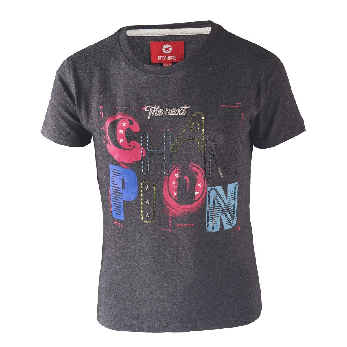 Red Horse Shirt mit Print Grau/Schwarz