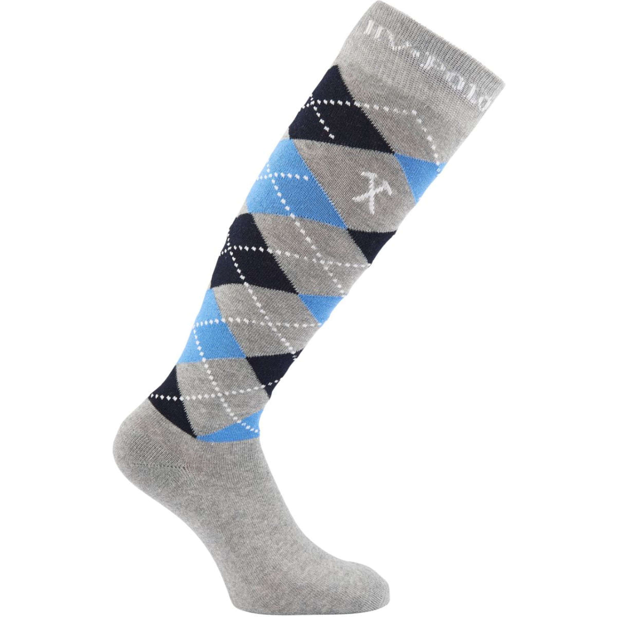 HV Polo Socken Argyle Grau Melange/Weiß