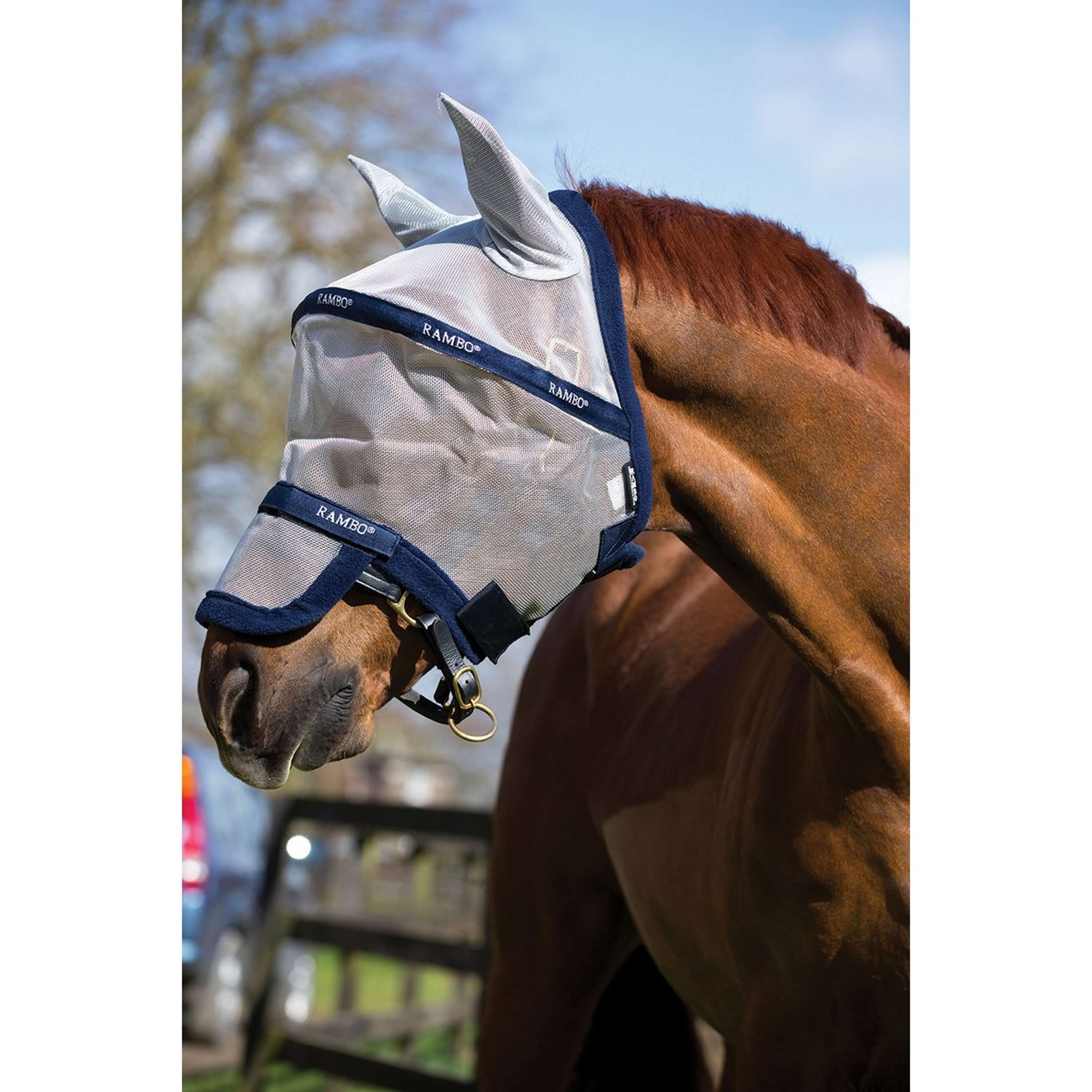 Rambo Fly Mask Plus Navy/Silber Rambo Fly Mask Plus Navy/Silber