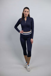 Harcour Reitleggings Brookie Full Grip Navy/Iced Coffee