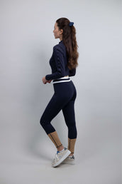 Harcour Reitleggings Brookie Full Grip Navy/Iced Coffee