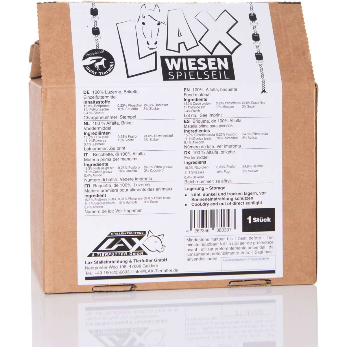 Lax Luzerne an Spielseil mit Holzscheiben