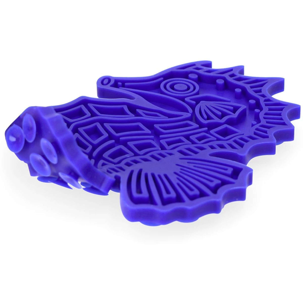 Eat Slow Live Longer Leckmatte Seahorse Blau