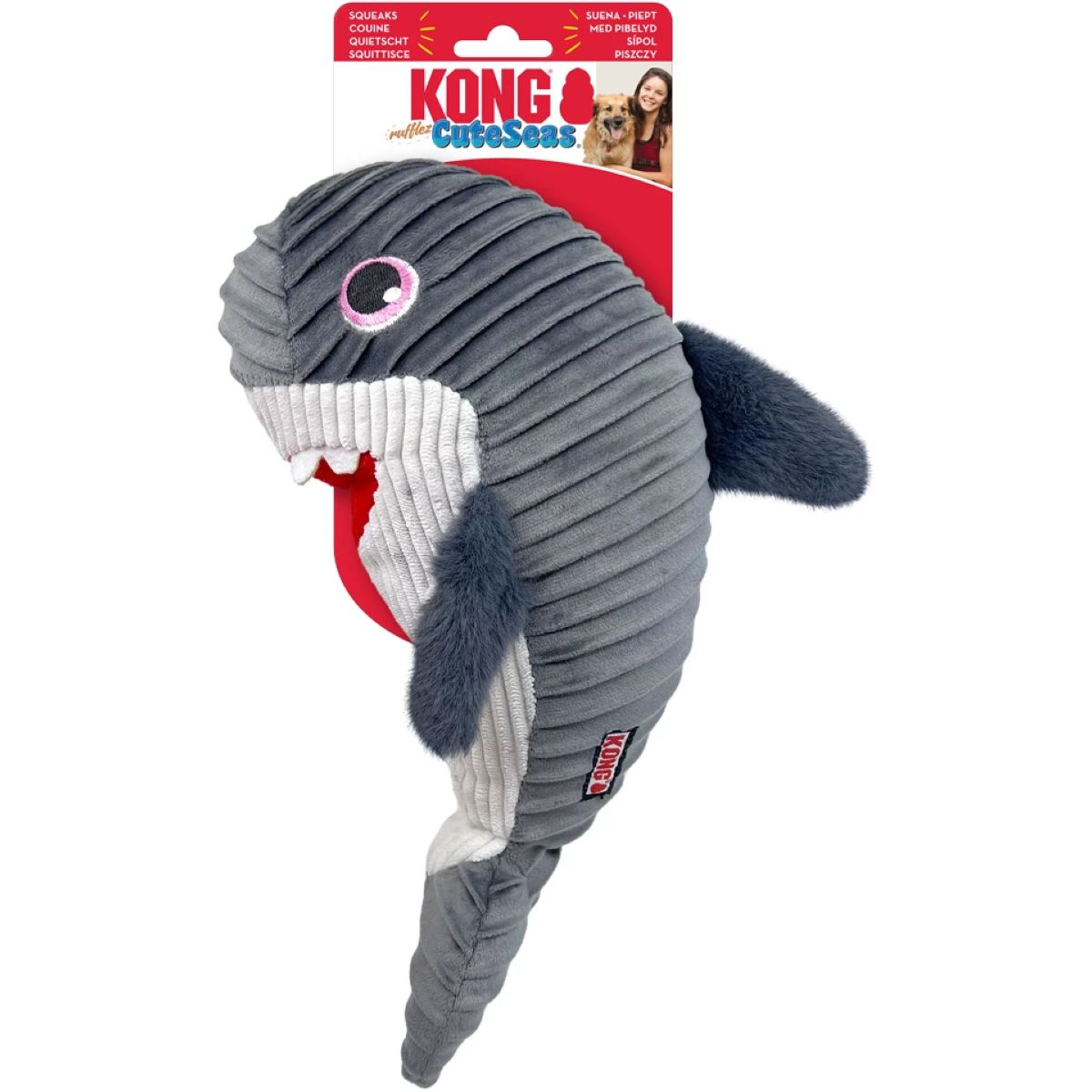 KONG Kuscheltier CuteSeas Rufflez Shark Grau