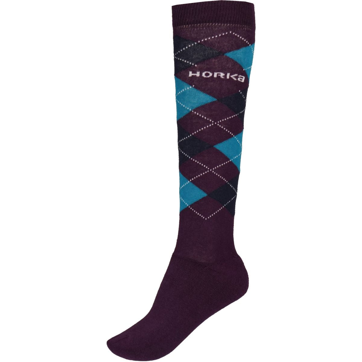 HORKA Socken Diamant Check Aubergine