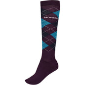 HORKA Socken Diamant Check Aubergine