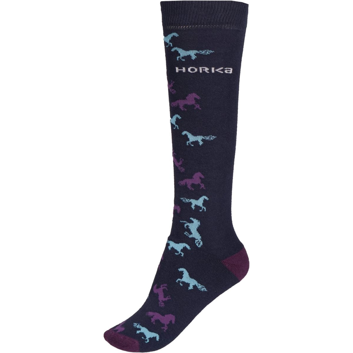 HORKA Socken Pferde Horses Aubergine