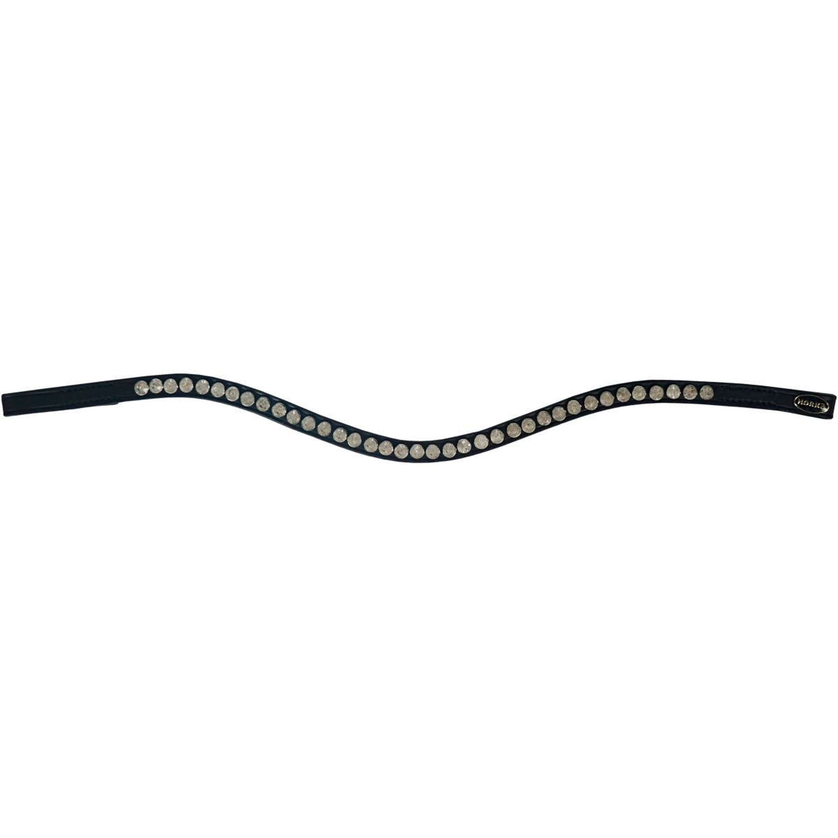 HORKA Stirnriemen Colori Schwarzes Leder Weiß