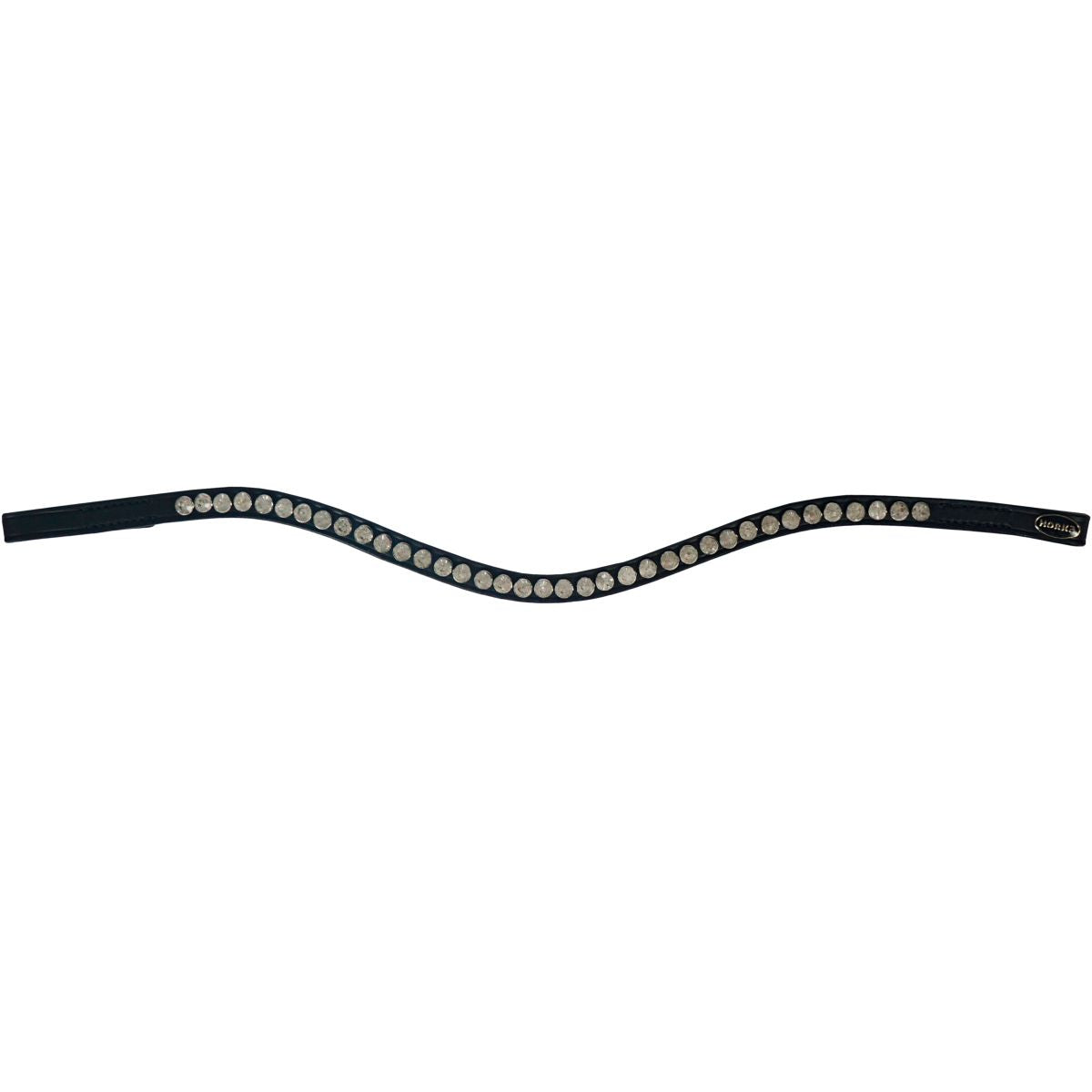 HORKA Stirnriemen Colori Schwarzes Leder Weiß