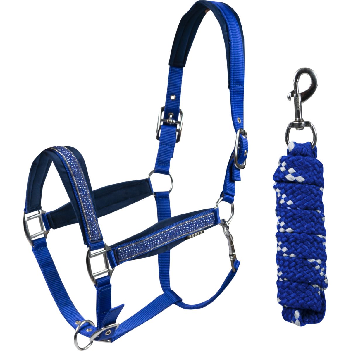 HORKA Halfterset Equestrian Pro Crystals & Pearls Royal Blue