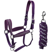 HORKA Halfterset Equestrian Pro Crystals & Pearls Violett