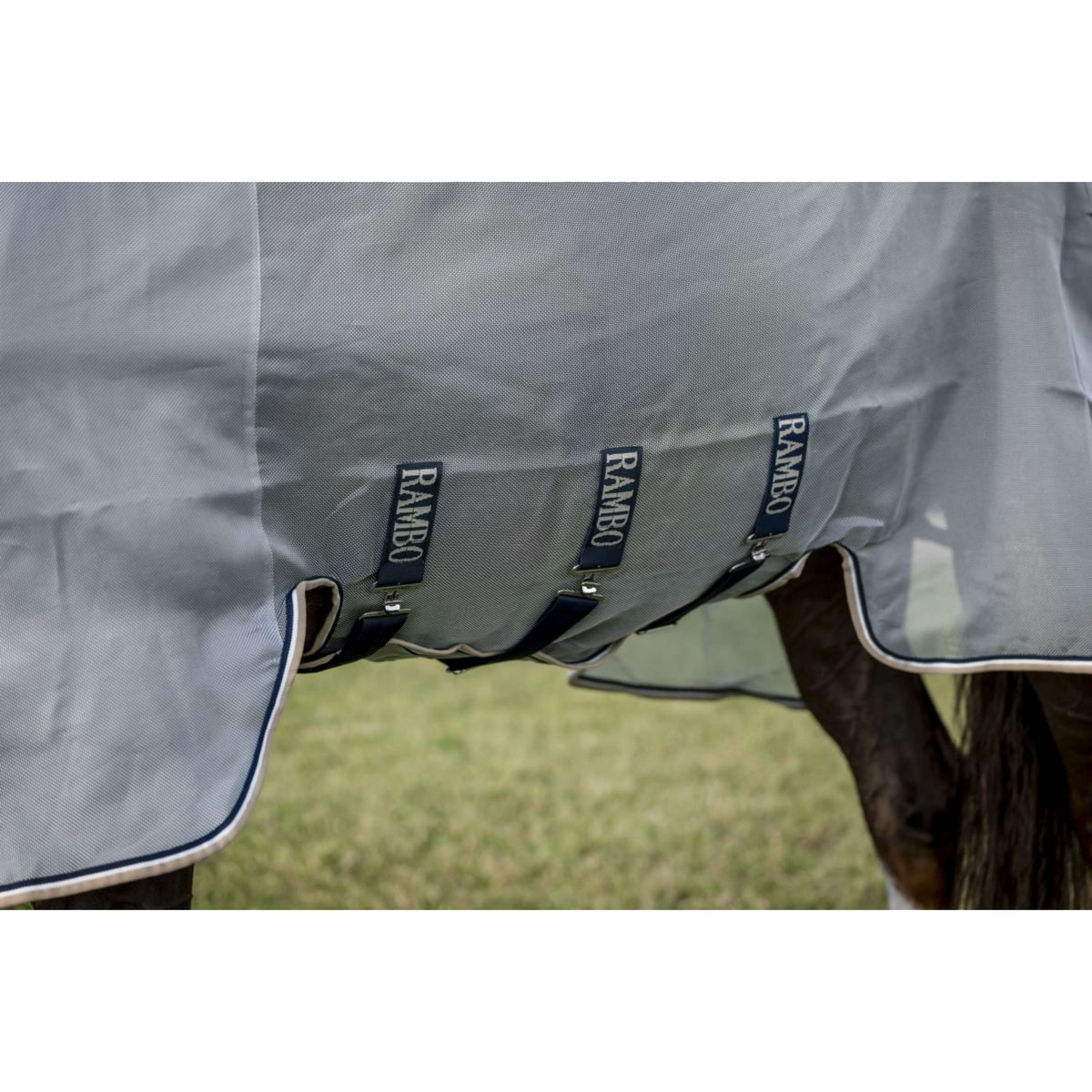 Rambo by Horseware Protector Silber/Marineblau/Weiß/Beige