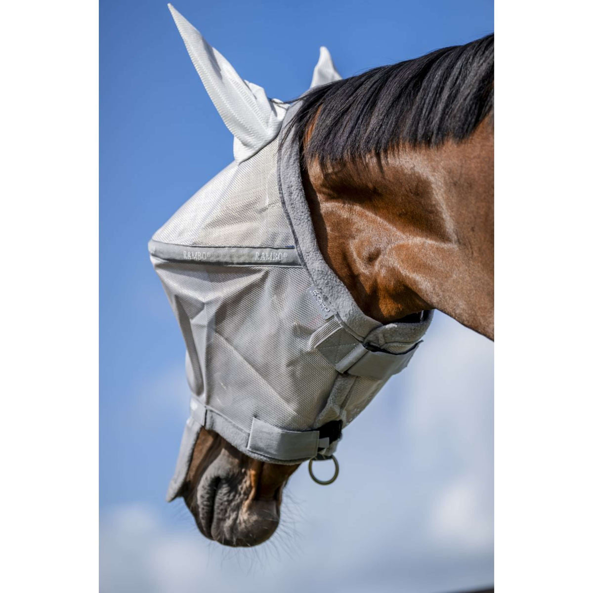 Rambo by Horseware Fly Mask Silber/Titangrau/Silber